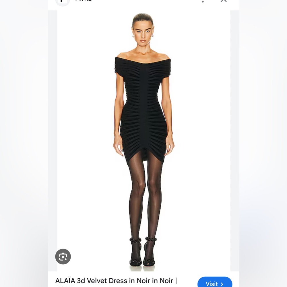 Alaia 3D velvet dress in noir 36 NWOT